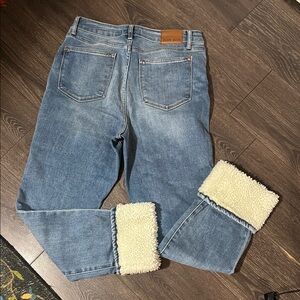 Judy Blue Denim Jeans with Sherpa Cream Cuffs